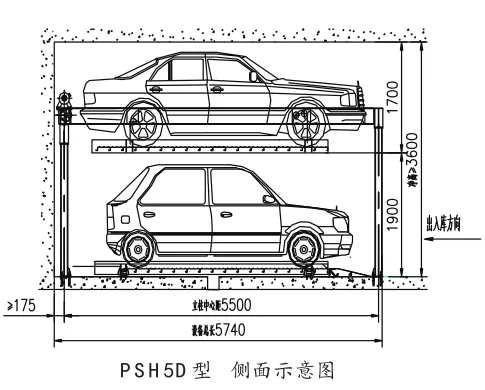 PSH5D型(xing)正(zheng)/側(cè)麵(mian)、頫(fu)視示(shi)意(yi)圖